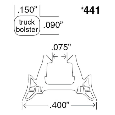 Kadee #441 HO Brake Pads - Narrow Bolster Trucks - Detail Parts, 4-pack