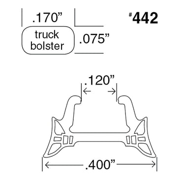 Kadee #442 HO Brake Pads - Wide Bolster Trucks - Detail Parts, 4-pack