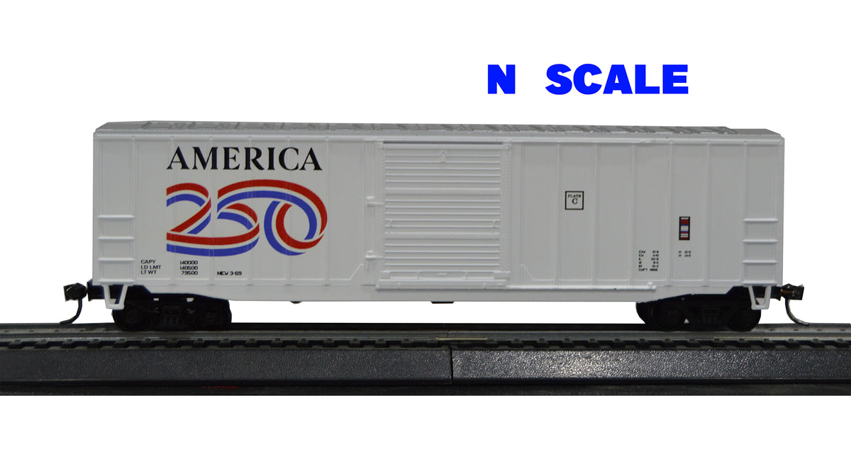 Value Trains USA N10113 - N Box Car, America 250 Proto Scheme