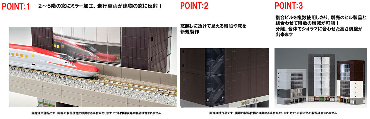 Tomix 4217 N Multi-Story Building (Curved Windows 5 Floors), Built-Up Modular Structure
