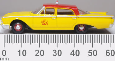 Oxford Diecast 87FF60003 HO 1960 Ford Fairlane Sedan NYC Taxi