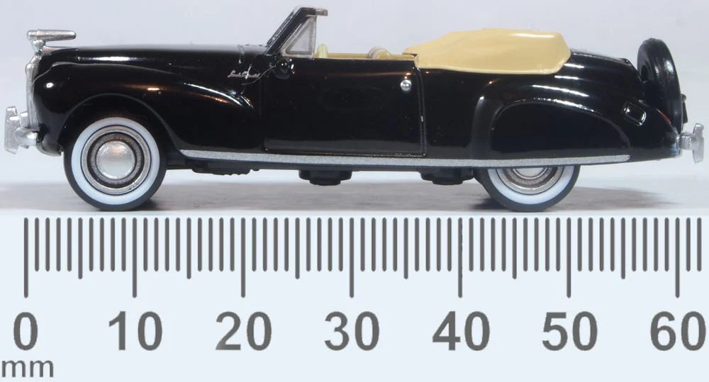 Oxford Diecast 87LC41006 HO 1941 Lincoln Continental, Black/Tan