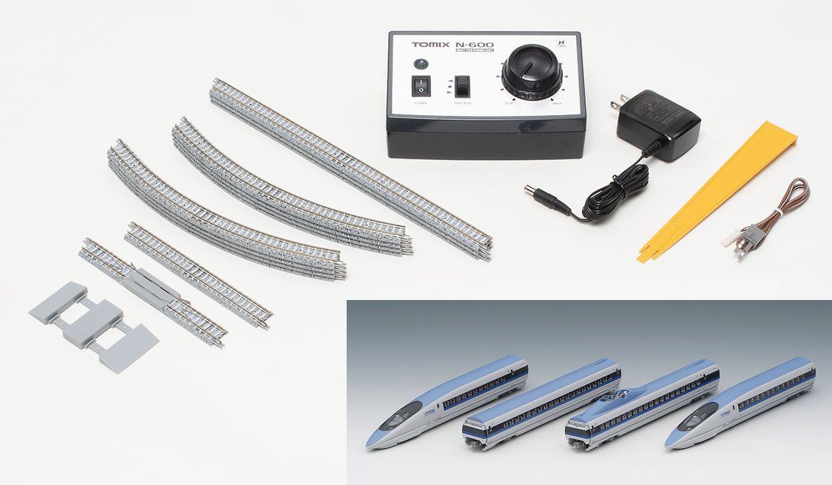 Tomix 90193 N Starter Set, SD 500 Series Shinkansen (Nozomi) w/ Fine Track, Power Pack (Standard DC)