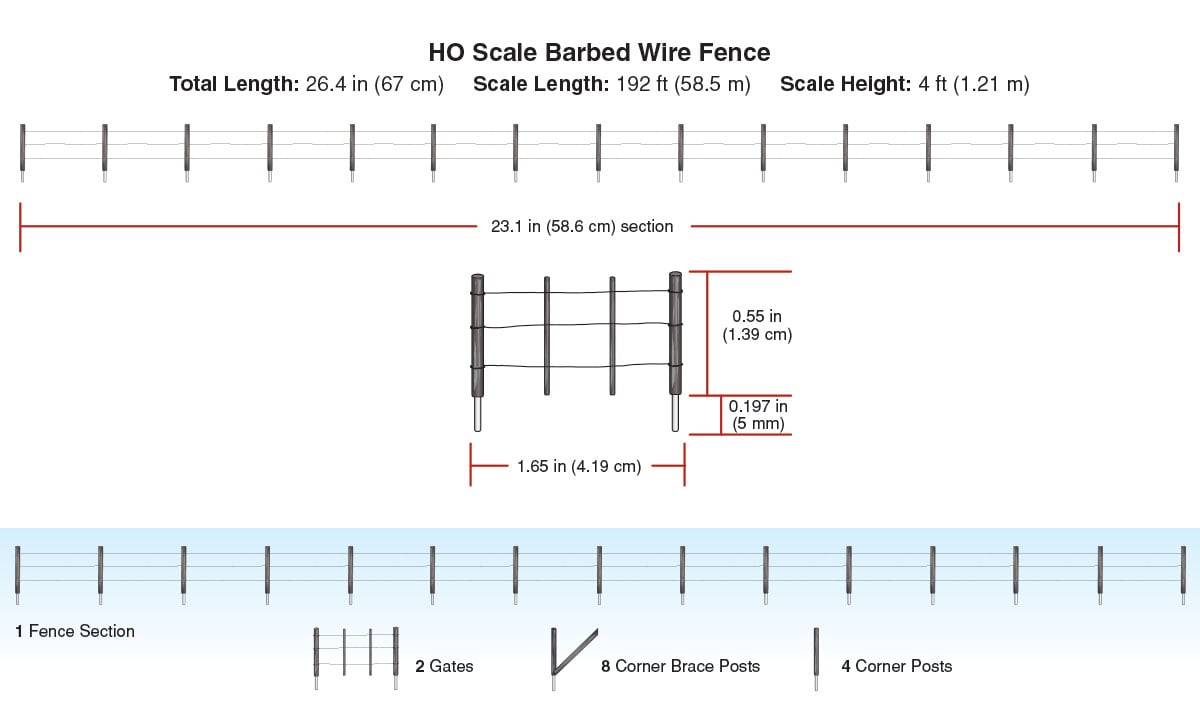 Woodland Scenics A2980 HO Barbed Wire Fence
