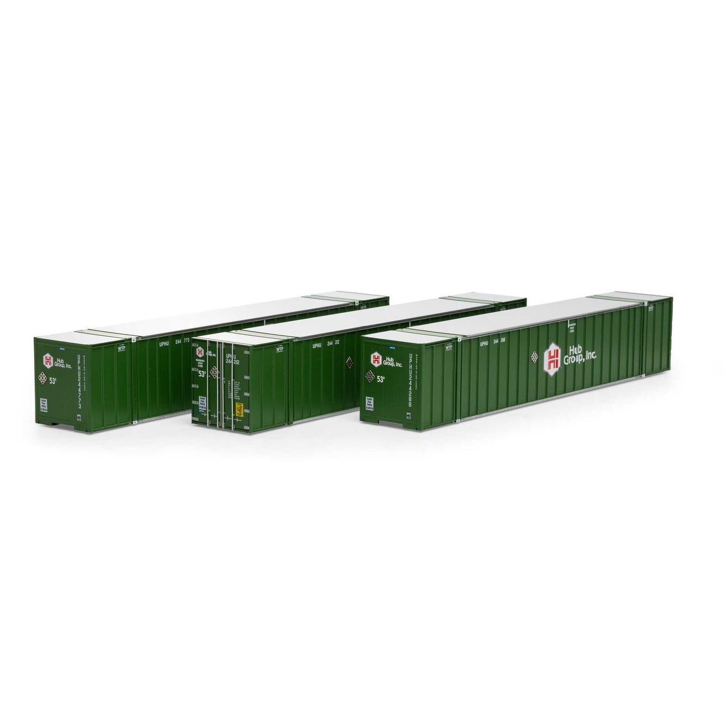 Athearn ATH40125 HO 53' Stoughton Container, Hub Group 3pk