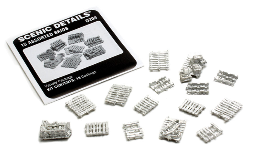 Woodland Scenics D204 HO Assorted Skids Kit, 15pc