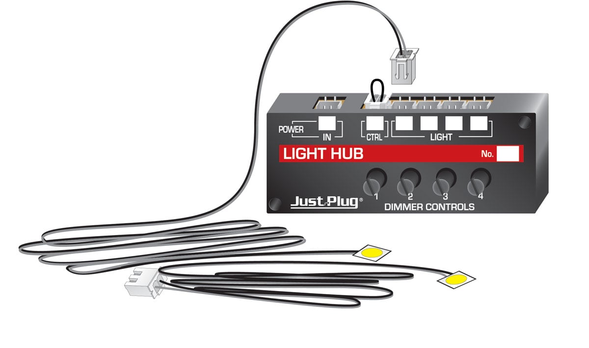 Woodland Scenics JP5700 Just Plug® Lighting System Lights & Hub Set