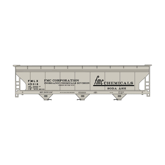 Accurail 2120 HO 3-Bay ACF Covered Hopper Kit, FMC Chemicals #45018