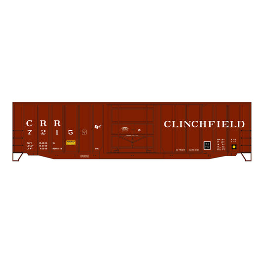 Accurail 5664 HO 50' Exterior Post Welded Steel Box Car Kit, Clinchfield #7215