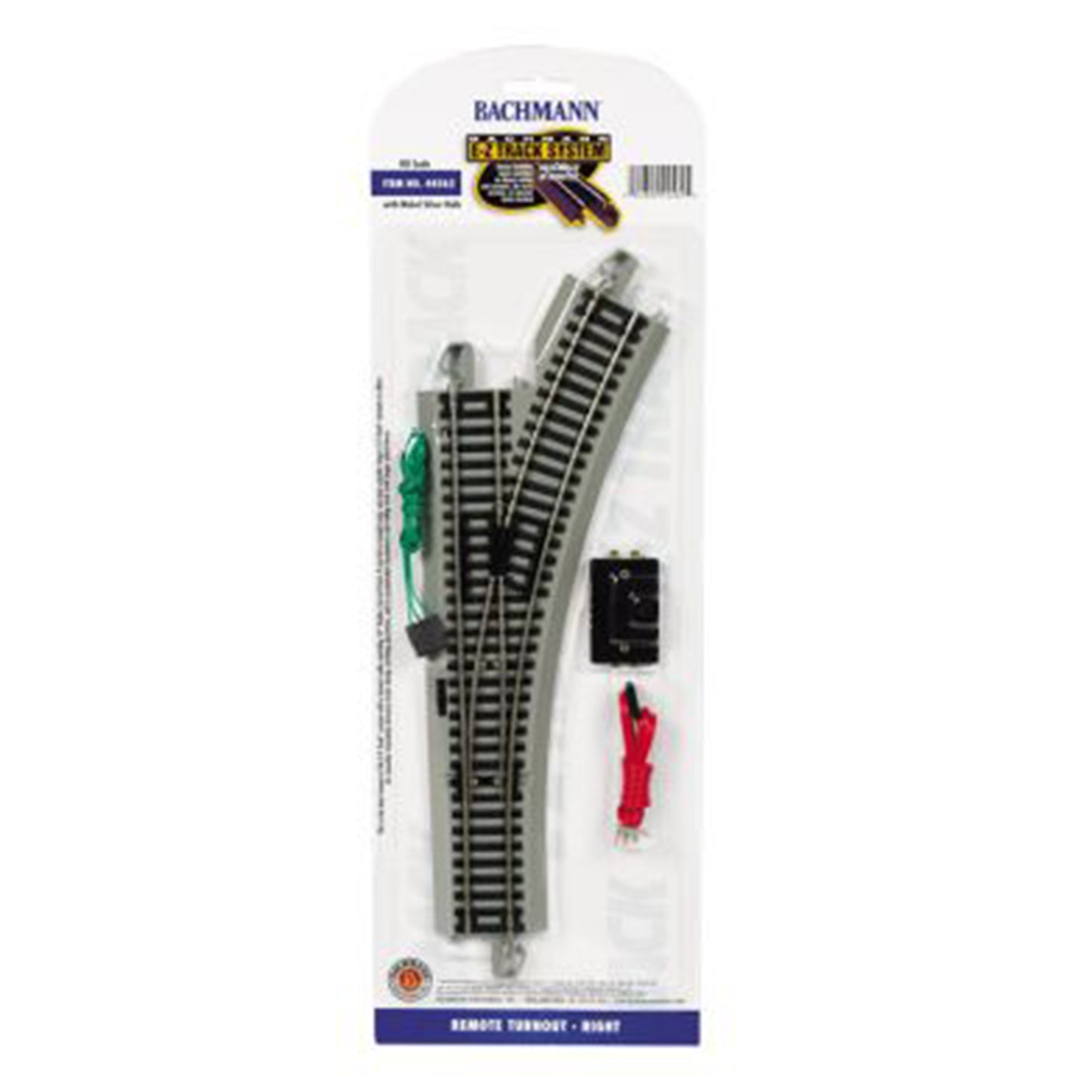 Bachmann 44562 HO E-Z Track Remote Turnout, Right, Code 100 Nickel Silver