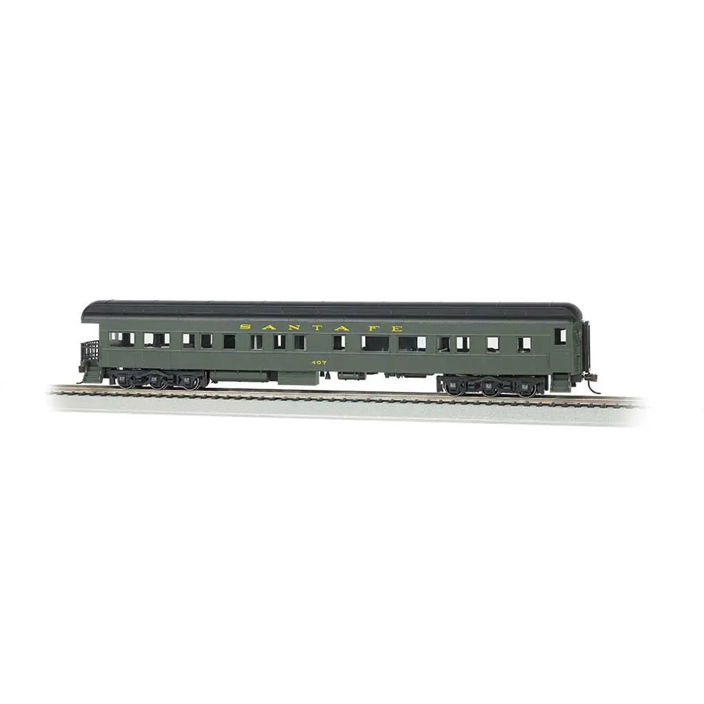Bachmann 13801 HO 72' Heavyweight Observation Car (Lighted), Santa Fe #407