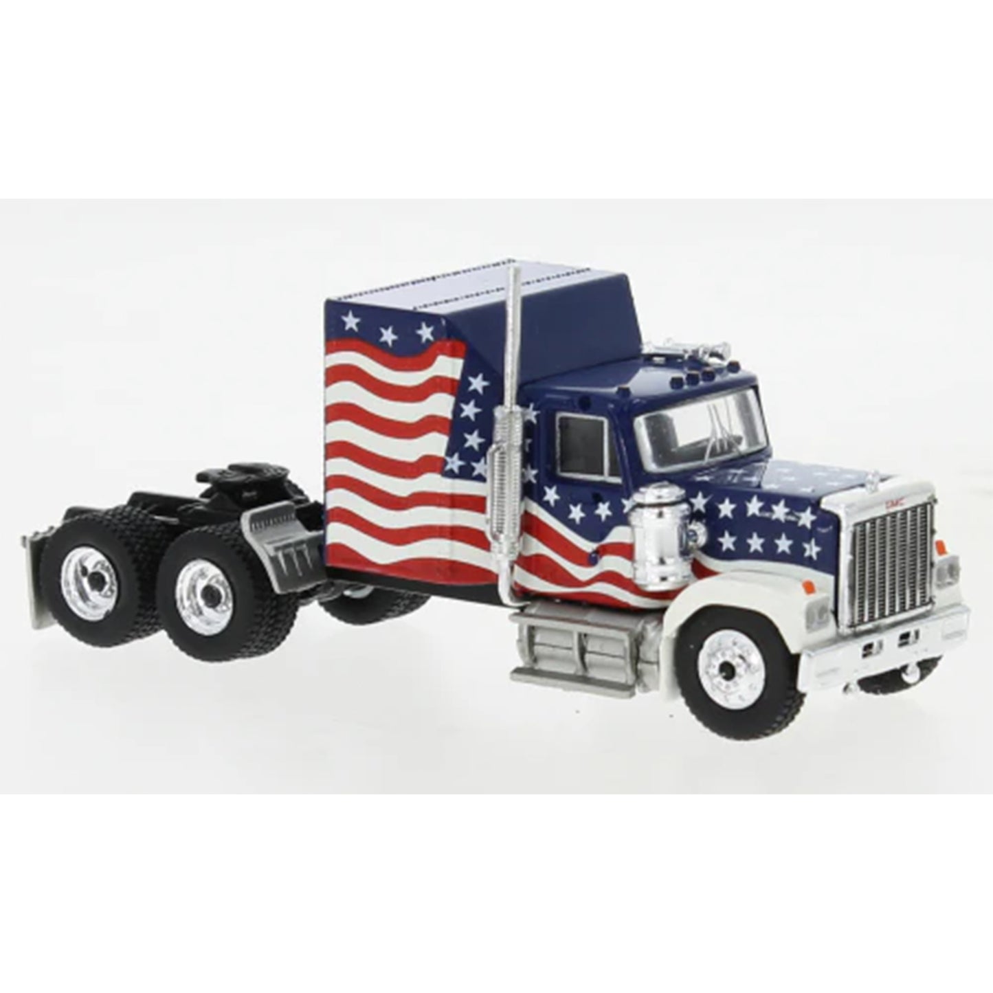 Brekina 85780 HO 1980 GMC General Semi Tractor w/Sleeper Cab, Stars & Stripes