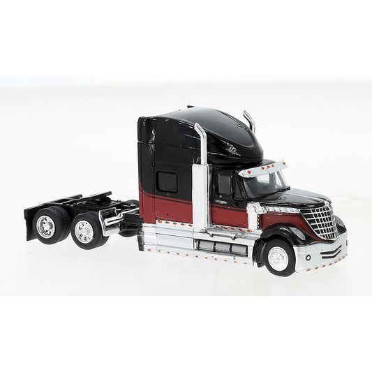 Brekina 85829 HO 2010 International Lonestar Semi Tractor w/Sleeper Cab, Black/Dark Red
