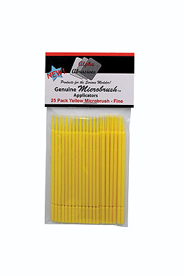 Profile Accessories #1301 Genuine Microbrush Applicators, Fine Yellow 25-Pack