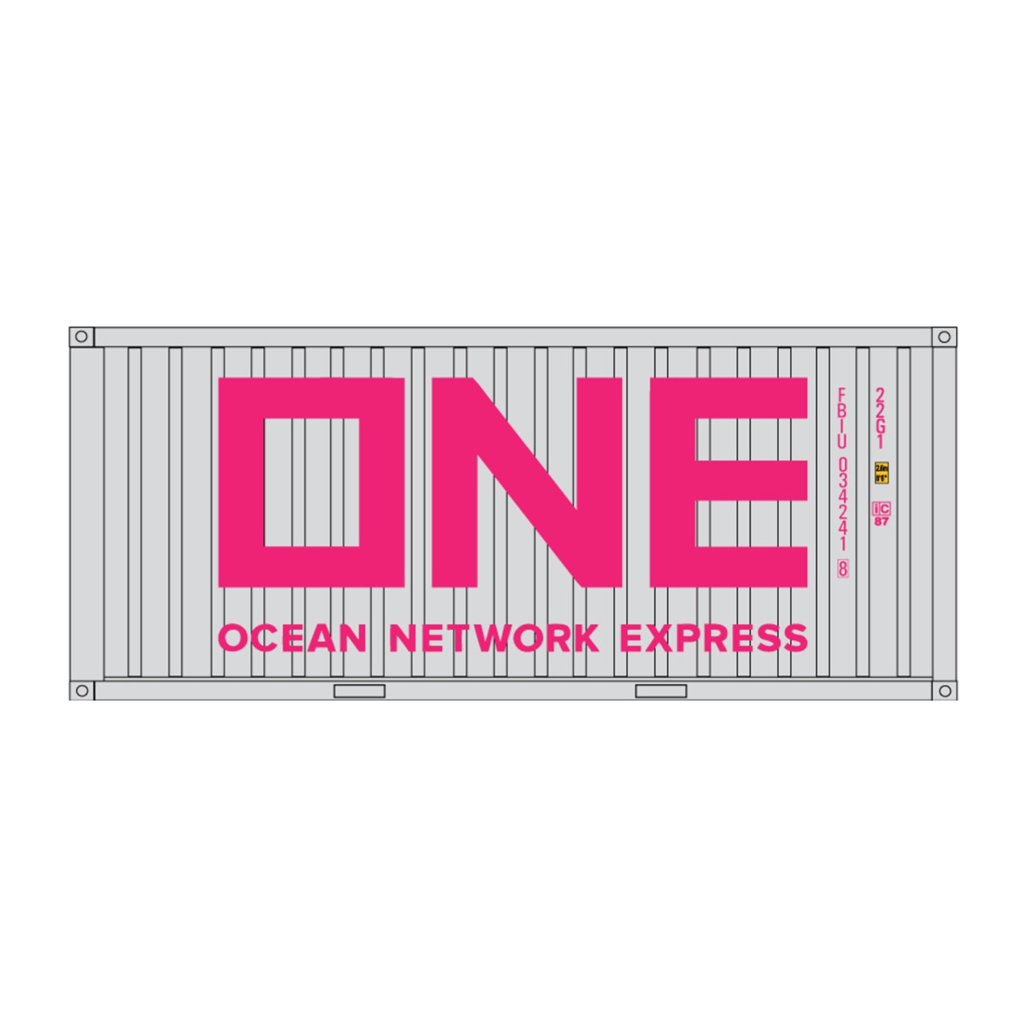 InterMountain Railway 30070-01 HO 20' Corrugated Container, Ocean Network Express (ONE) 2pk