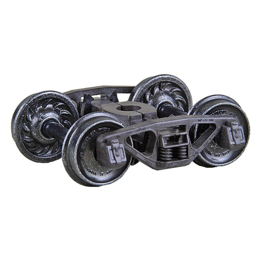 Kadee #1563 HO A.S.F.® A-3 Ride Control® 50-Ton Self Centering Trucks with 33" Ribbed Back Code 88 Semi-Scale Wheels - HGC, 1 Pair