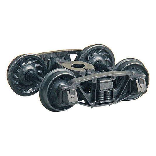 Kadee #1571 HO Andrews (1898) Self Centering Trucks with 33" Ribbed Back Code 88 Semi-Scale Wheels - HGC, 1 Pair