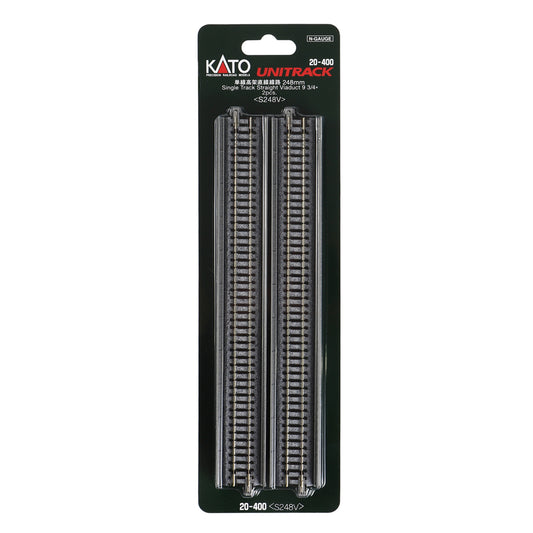 Kato 20-400 N Unitrack Single Track Straight Viaduct 248mm (9-3/4") Segment, 2pc