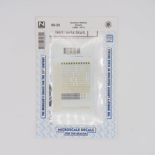 Microscale N 60-32 Southern Railway Decal, Diesels (1960-1971)