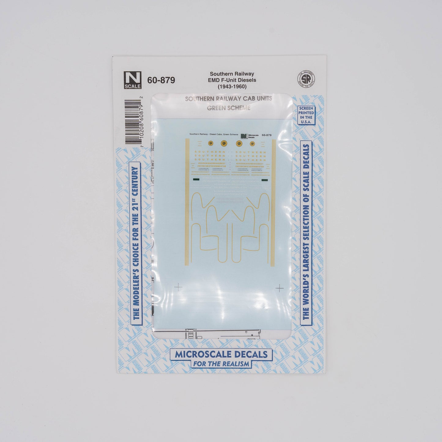 Microscale N 60-879 Southern Railway Decal, EMD F-Unit Diesels (1943-1960)