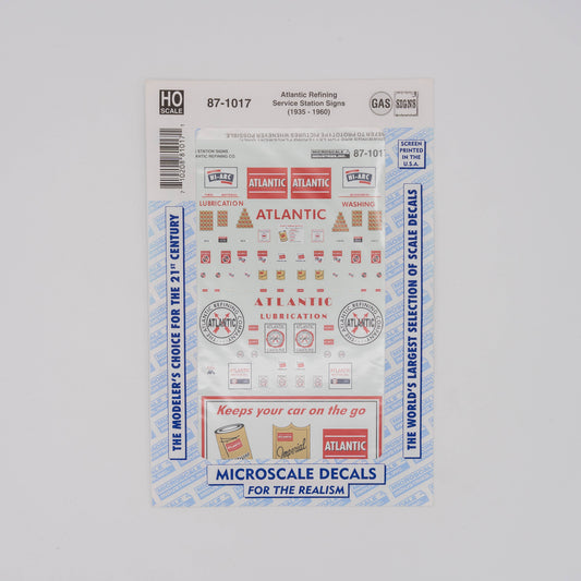 Microscale HO 87-1017 Decal, Atlantic Refining Service Station Signs (1935-1960)