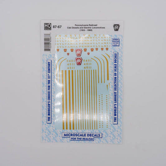 Microscale HO 87-67 Pennsylvania Railroad Decal, Cab Diesels and Electric Locomotives (1955-1968)