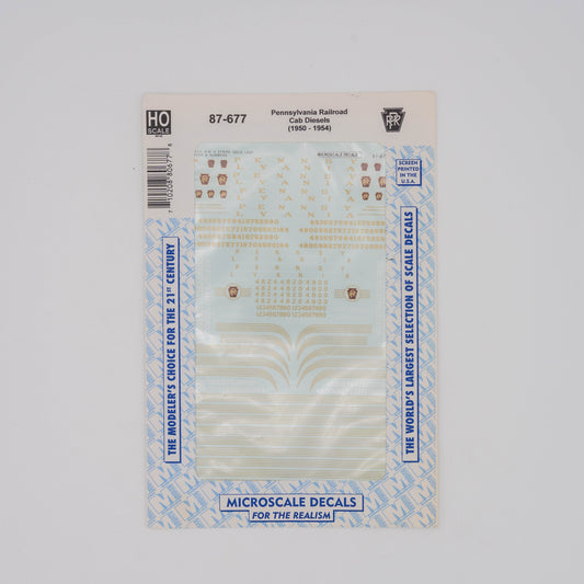 Microscale HO 87-677 Pennsylvania Railroad Decal, Cab Diesels (1950-1954)