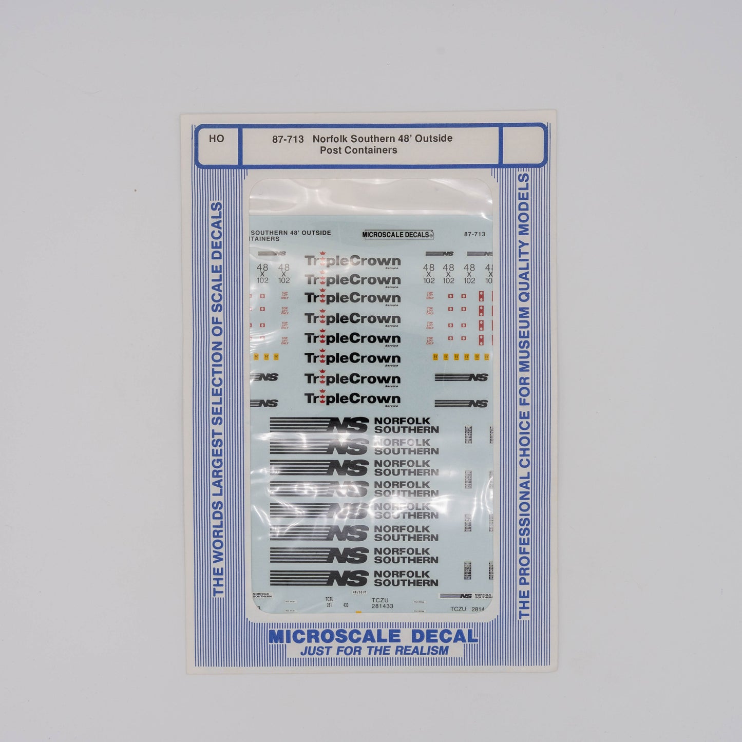 Microscale HO 87-713 Norfolk Southern Decal, 48' Outside Post Containers