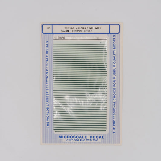 Microscale HO 91139 Decal, Striping 4" and 6" Widths (Green)