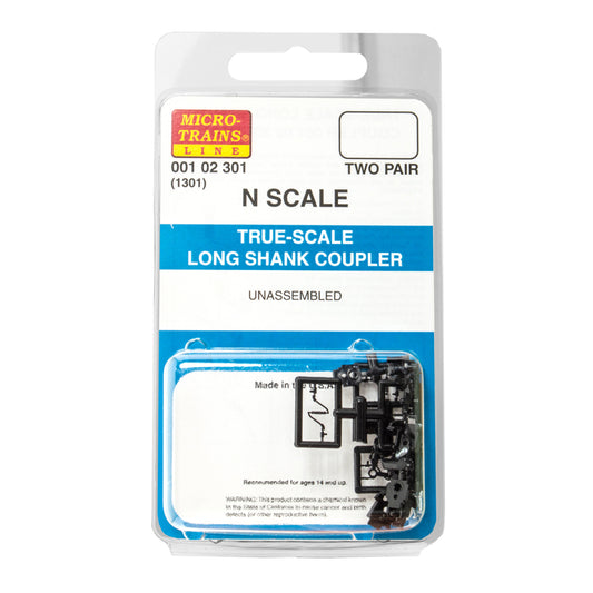 Micro-Trains 00102301 N True-Scale Long Shank Coupler #1301, 2 Pair