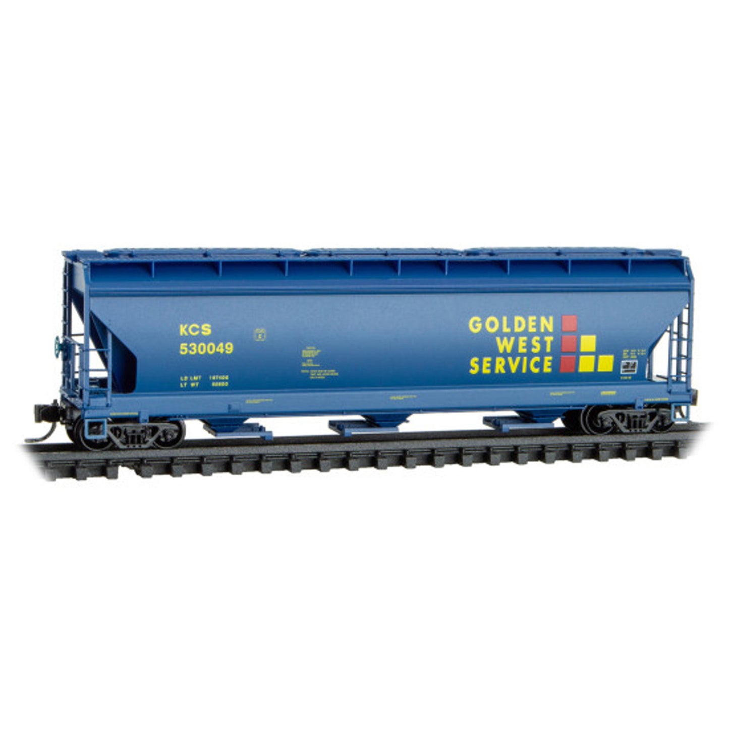 Micro-Trains 09400870 N 3-Bay Covered Hopper Car, Kansas City Southern #530049