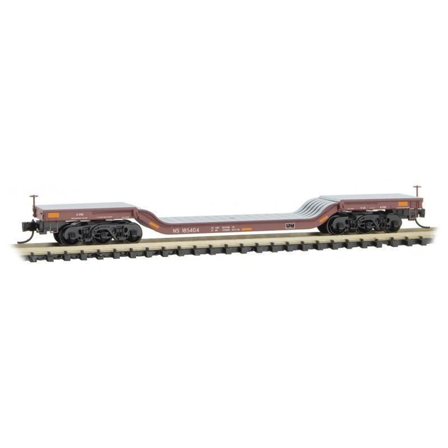 Micro-Trains 10900172 N Heavyweight Six-Axle Depressed Center Flat Car, Norfolk Southern #185404