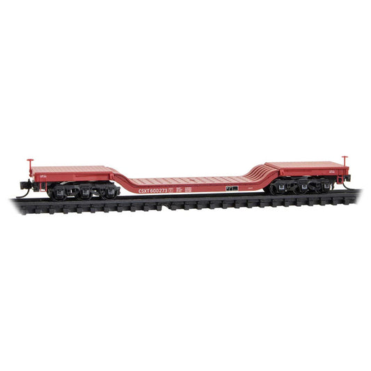 Micro-Trains 10900180 N Heavyweight Six-Axle Depressed Center Flat Car, CSX #600273