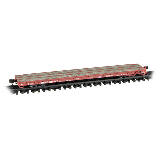 Micro-Trains 13400022 N 60' Wood Deck Modern Flat Car, BNSF #585069
