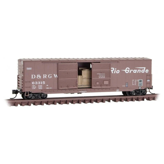 Micro-Trains 18200161 N 50' Double Door Box Car, D&RGW #63315