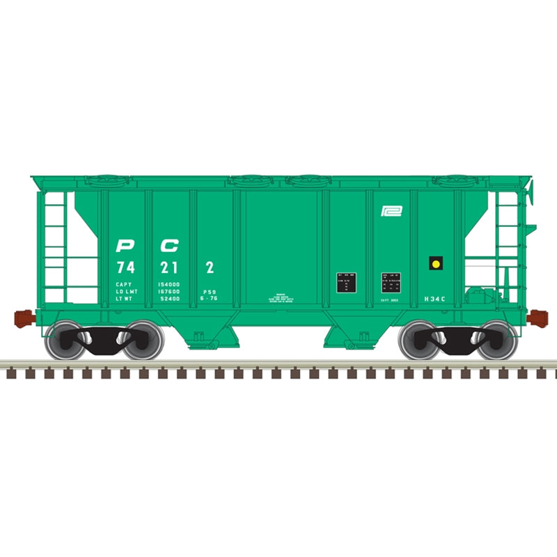 Atlas Trainman 50005896 N Pullman-Standard PS-2 2-Bay Covered Hopper Penn Central PC #74216