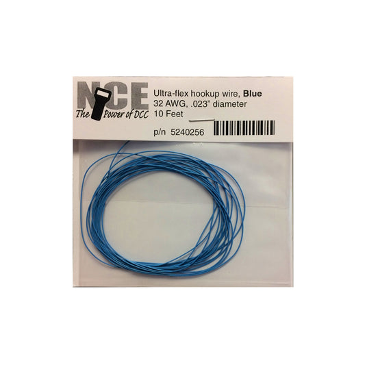 NCE 5240256 Blue Ultra-flex wire, 32AWG, 10 feet
