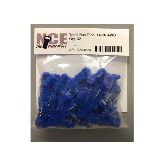 NCE 5240274 Track Bus Taps, 14-16AWG Blue, 32pk