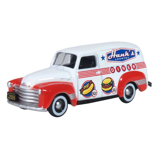 Oxford Diecast 87CV50003 HO 1950 Chevrolet Panel Van, Hanks Country Diner