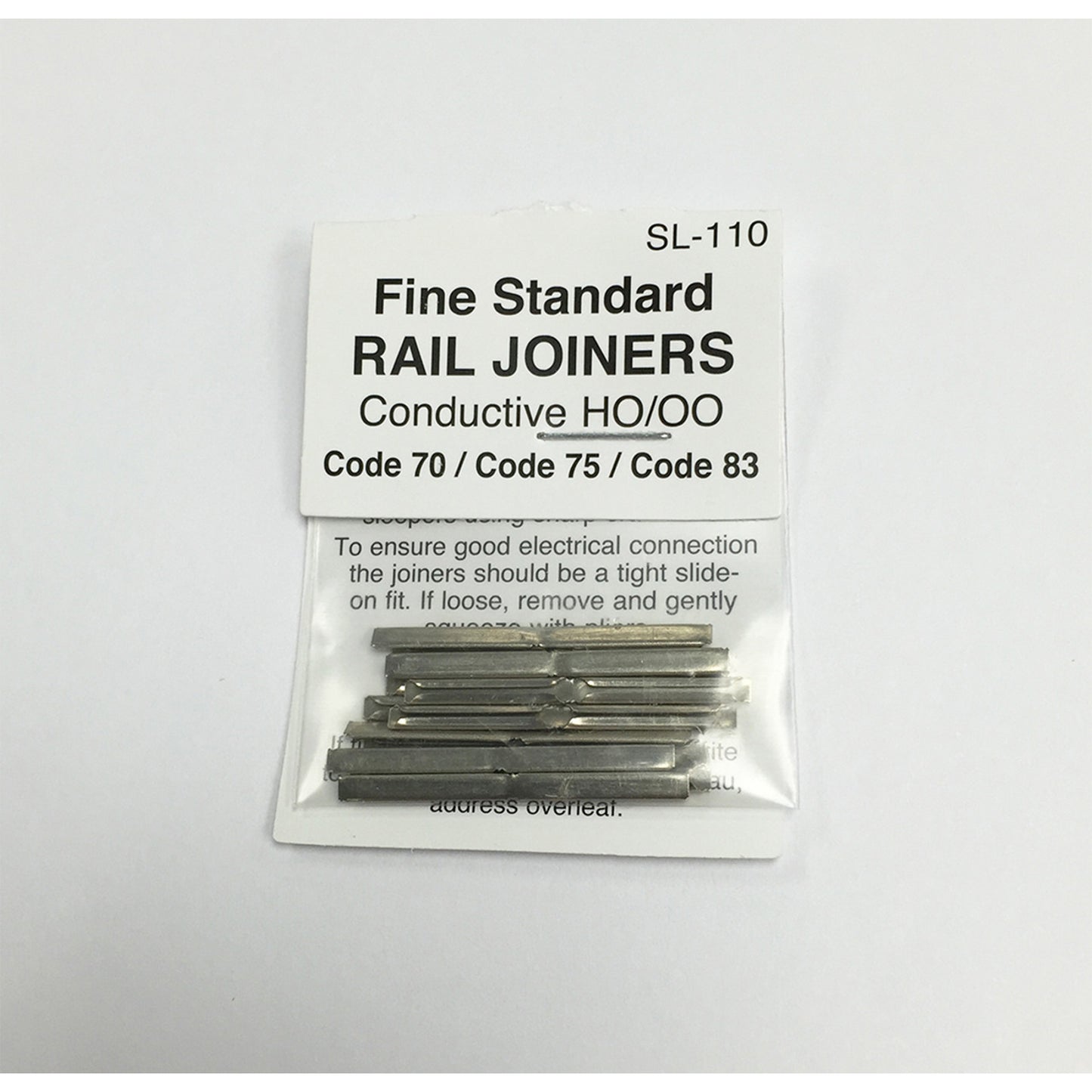 PECO SL-110 Rail Joiners, Fine Standard Conductive for HO/OO, Code 70/75/83