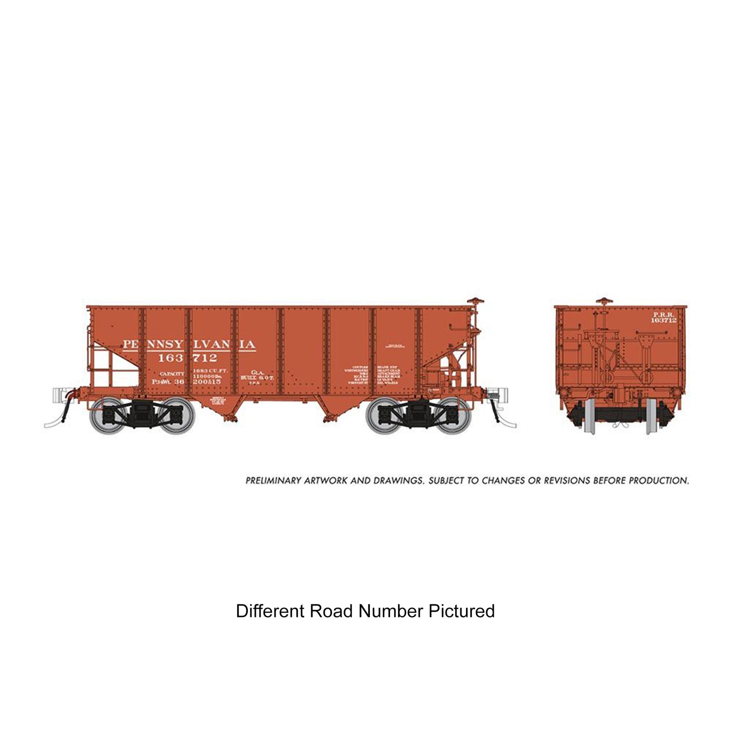 Rapido 148018A HO PRR GLa Hopper, Pennsylvania #161616