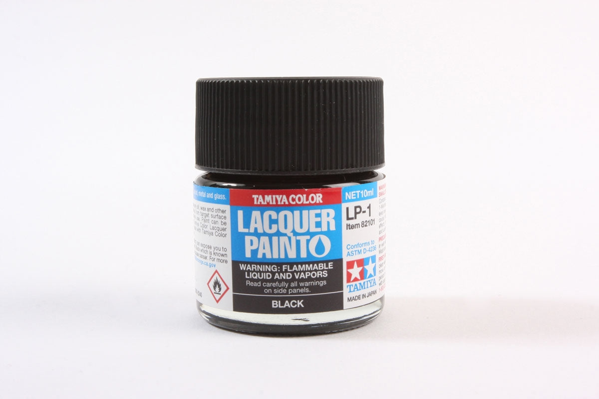 Tamiya LP-1 Black Lacquer Paint - 10ml Bottle