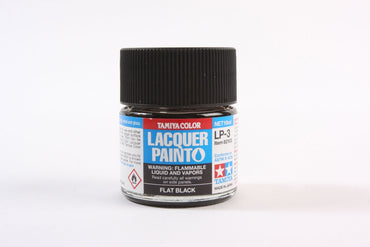 Tamiya LP-3 Flat Black Lacquer Paint - 10ml Bottle