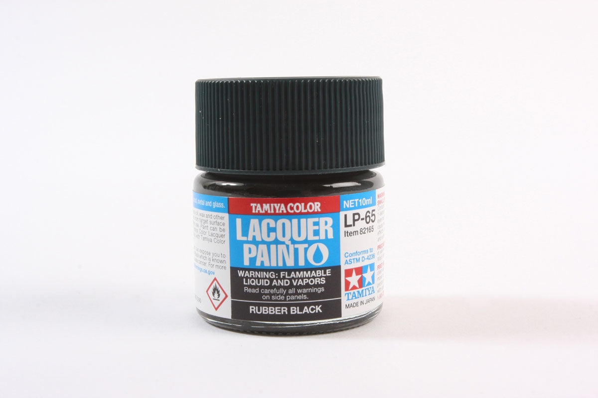 Tamiya LP-65 Rubber Black Lacquer Paint - 10ml Bottle
