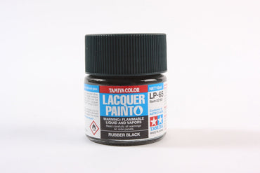 Tamiya LP-65 Rubber Black Lacquer Paint - 10ml Bottle