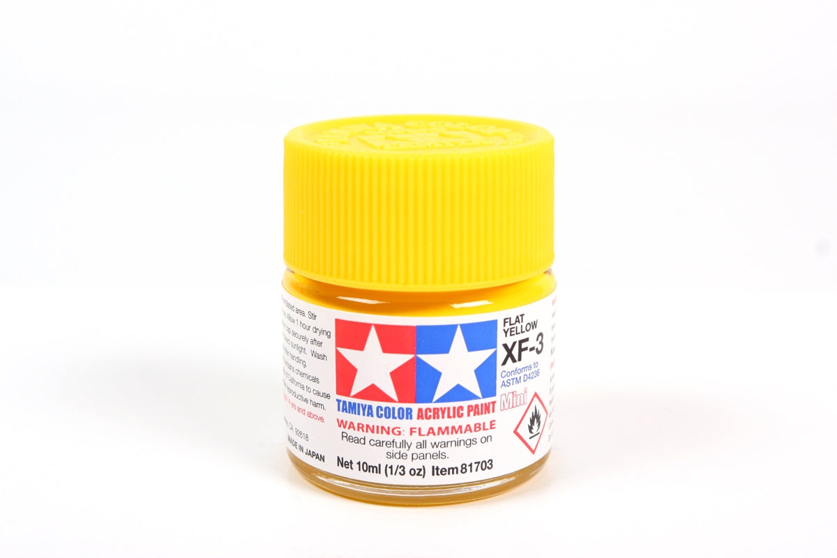Tamiya XF-3 Flat Yellow Acrylic Paint - 10ml Bottle