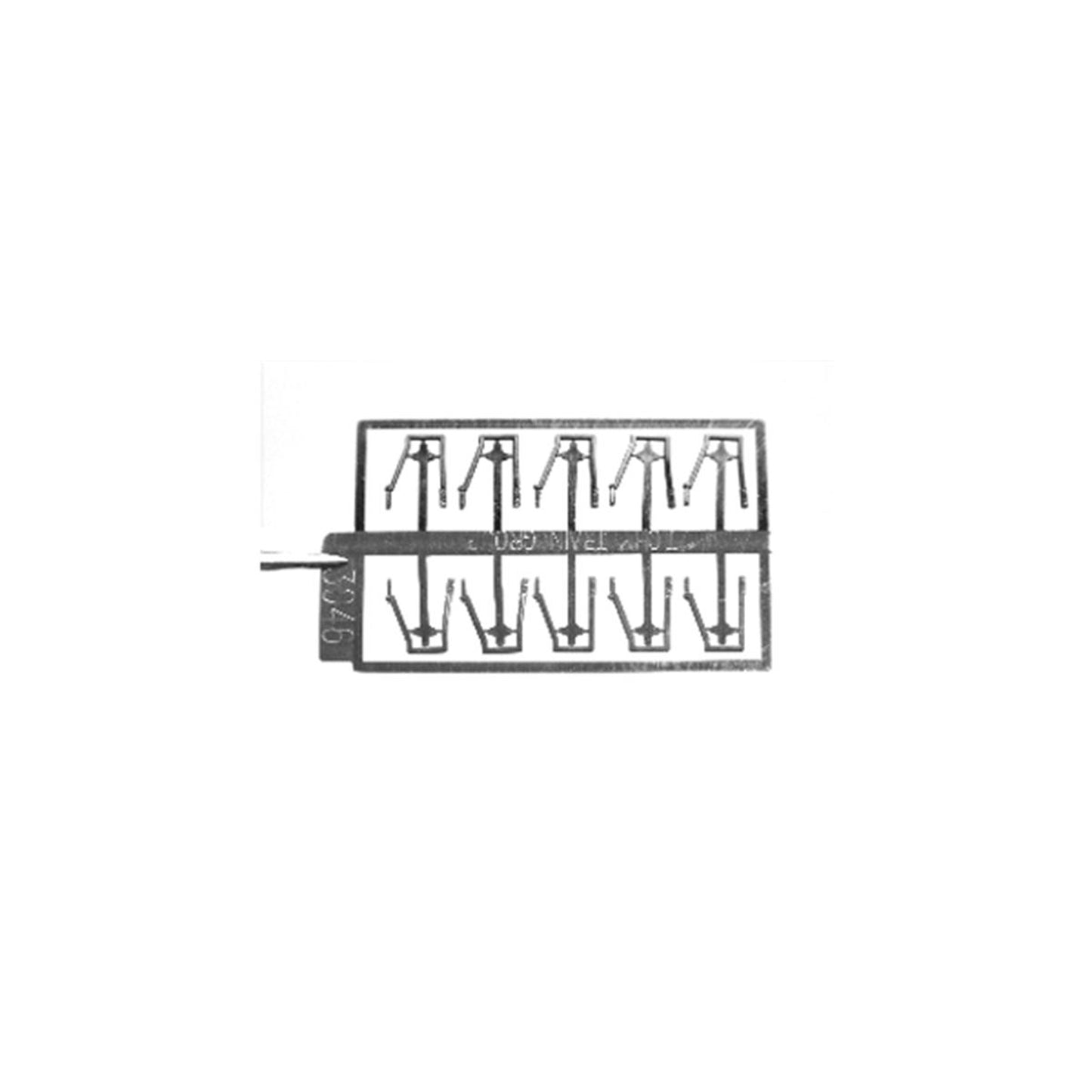 Tichy Train Group 3046 HO Stirrup Steps, Angled Side/Bottom Mount, 10 Pieces