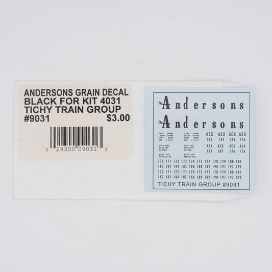 Tichy Train Group 9031 Andersons Grain Decal, Black (for kit 4031)