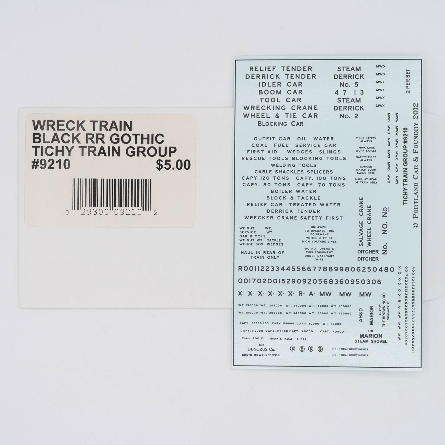 Tichy Train Group 9210 Wreck Train Decal, Black Railroad Gothic