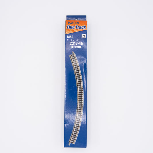 Tomix 1852 N Fine Track Curved Segment C317-45 (F) - 317mm (12-1/2") Radius 45 Degree, 4-Pack